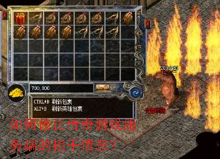如何修正传奇游戏服务端的相干信息? 如何修正传奇游戏服务端的相干信息?