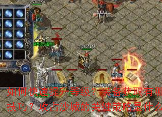 如何快速提升等级?装备获取有哪些技巧?攻占沙城的关键策略是什么? 如何快速提升等级?装备获取有哪些技巧?攻占沙城的关键策略是什么?