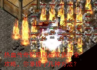 热血传奇怀旧版金币获取全攻略,你掌握了几种方法? 热血传奇怀旧版金币获取全攻略,你掌握了几种方法?